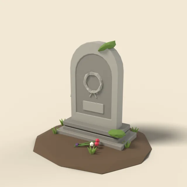 Stone gravestone with rounded top