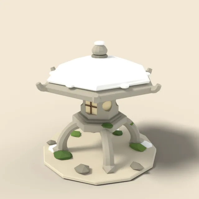 Snow-viewing stone lantern