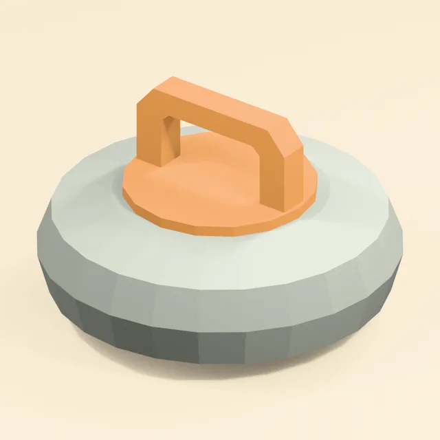 Granite curling stone with raised bridge handle