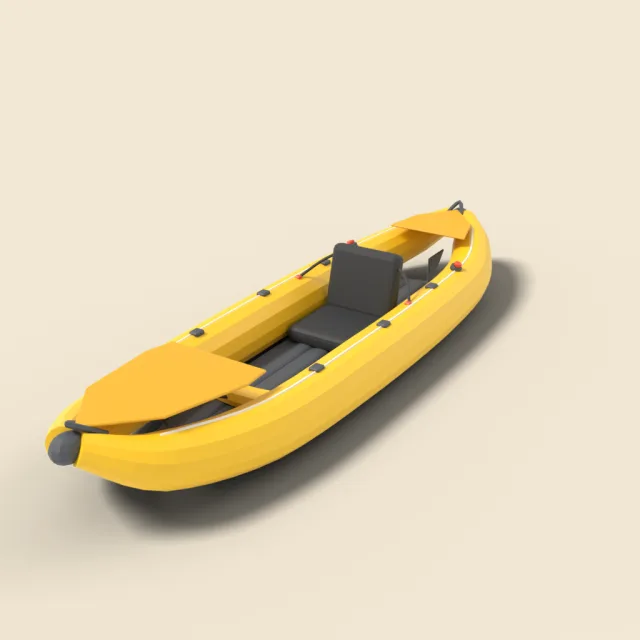 Inflatable kayak in yellow