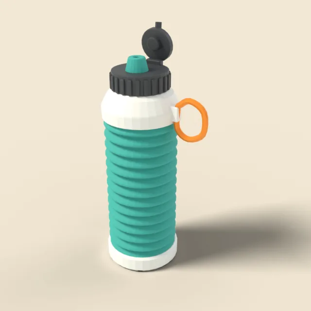 Collapsible silicone water bottle