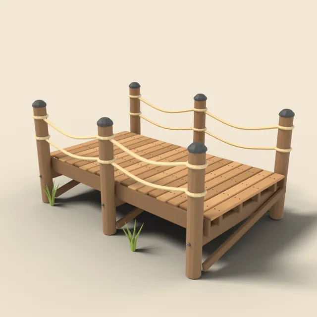 Wooden boardwalk section