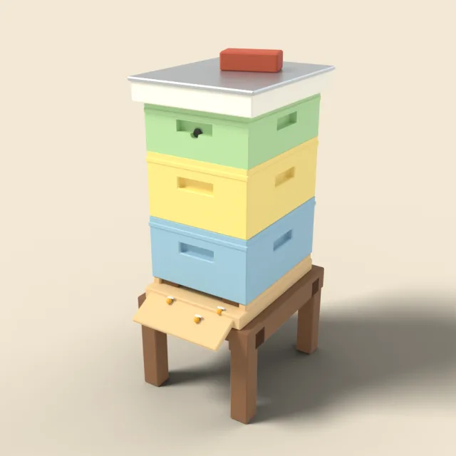 Beehive boxes stack