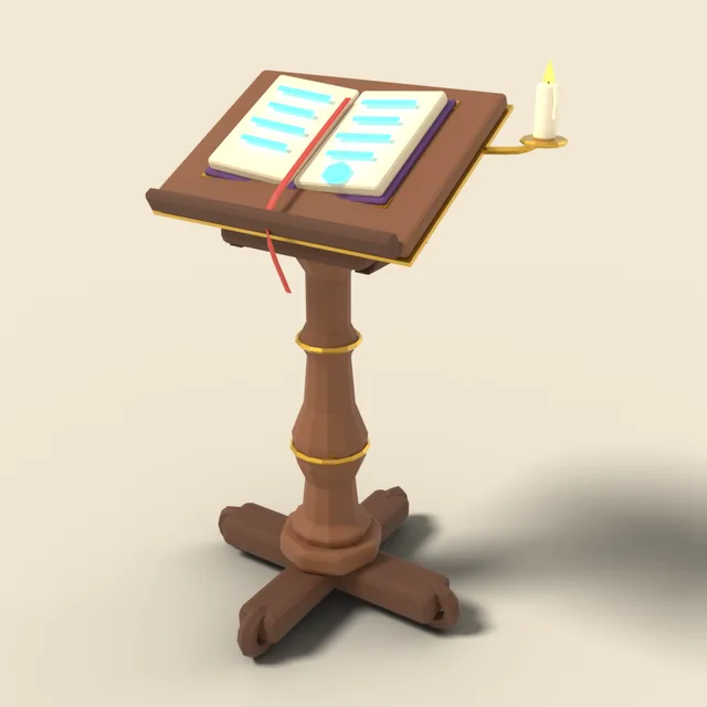 Spellbook on carved lectern