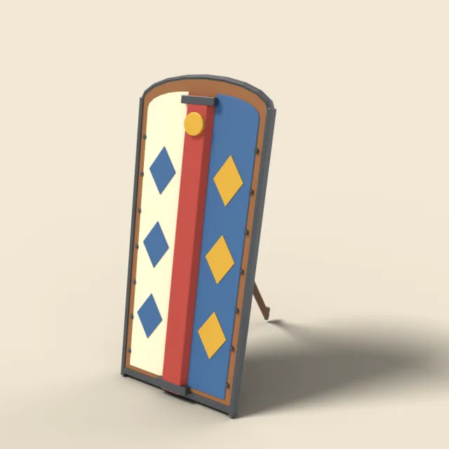 Tall pavise shield with prop stand