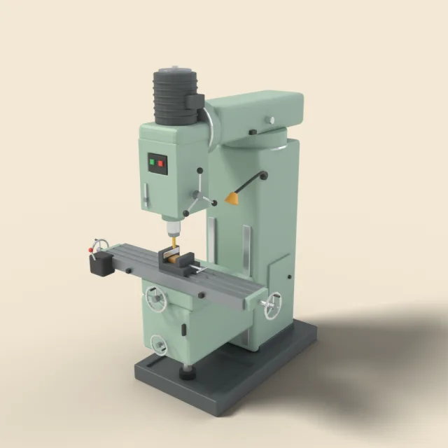 Vertical milling machine with knee