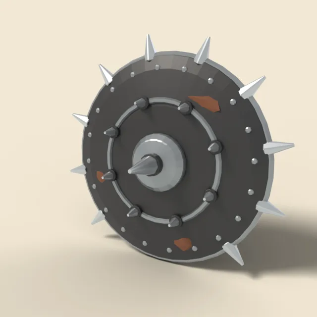 Spiked iron round shield