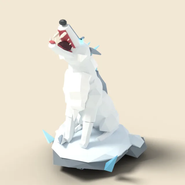 Snow wolf howling