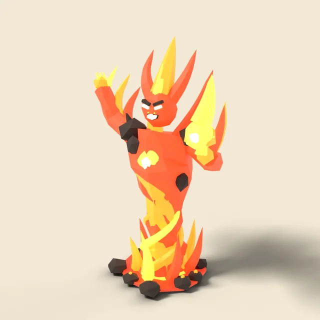 Fire elemental with flame arms