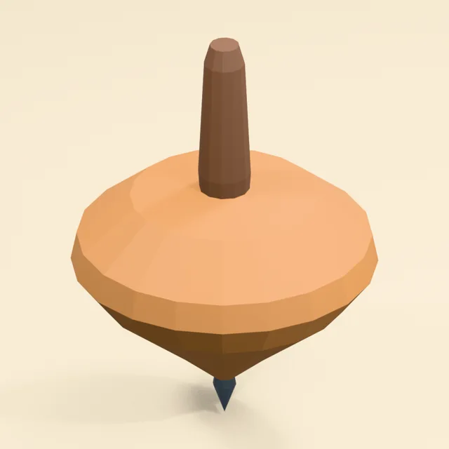 Turned wooden spinning top