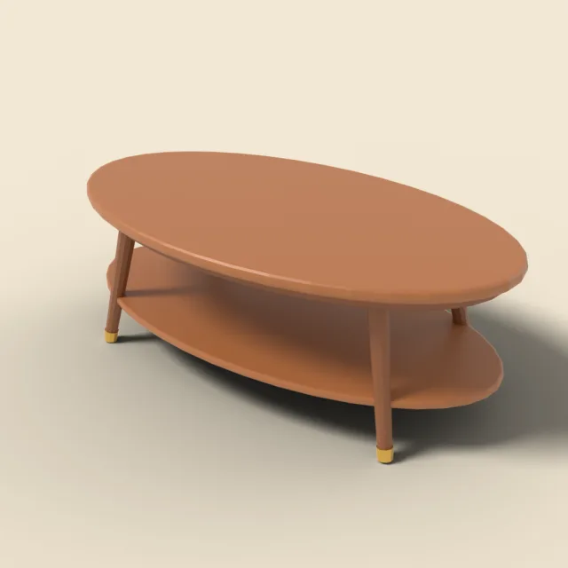 Oval wooden coffee table