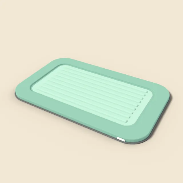 Bath mat with rounded corners