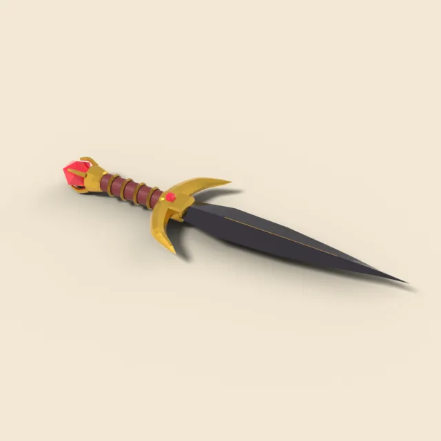 Ceremonial sacrificial dagger with gem pommel