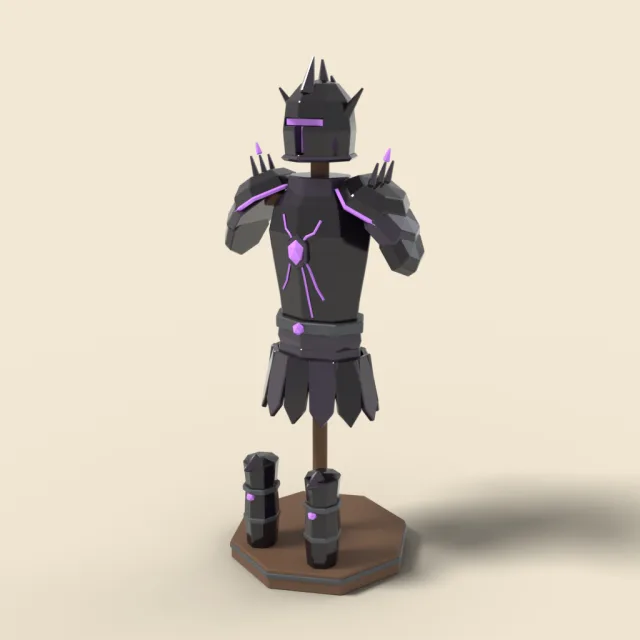 Black obsidian armor on stand