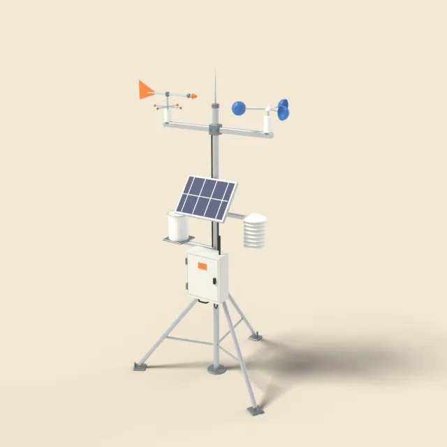 Weather station with anemometer