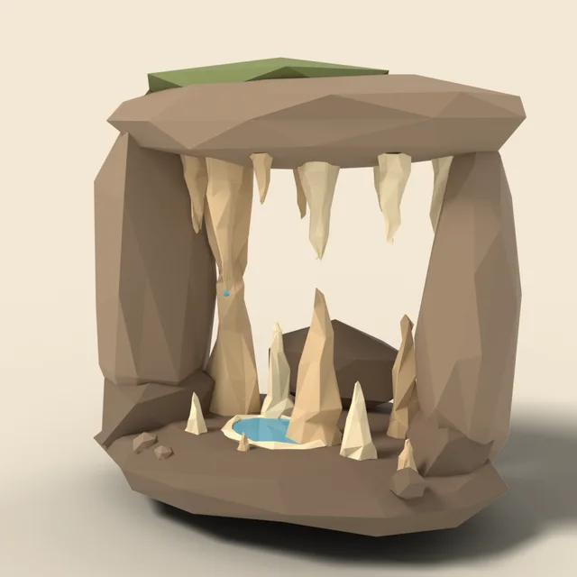 Stalagmite and stalactite cluster