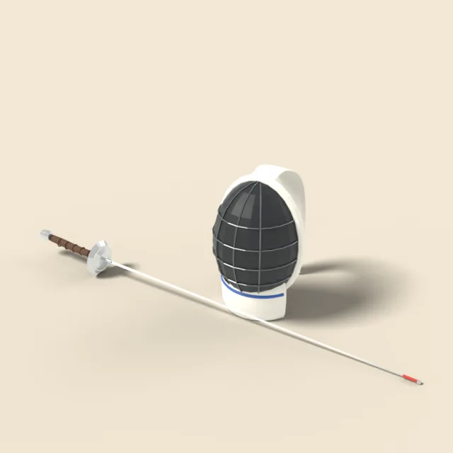 Fencing foil with mask