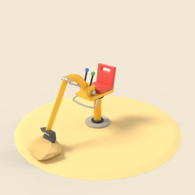 Sand digger toy on post