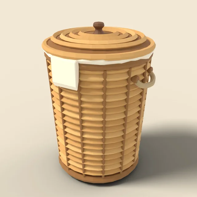 Wicker laundry hamper