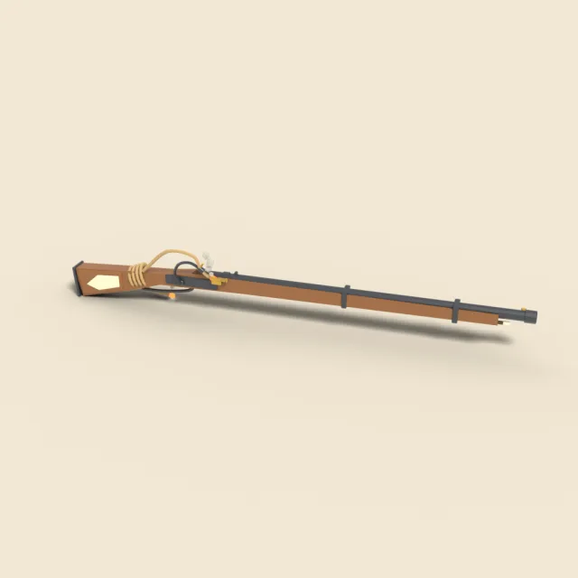 Matchlock arquebus with burning cord