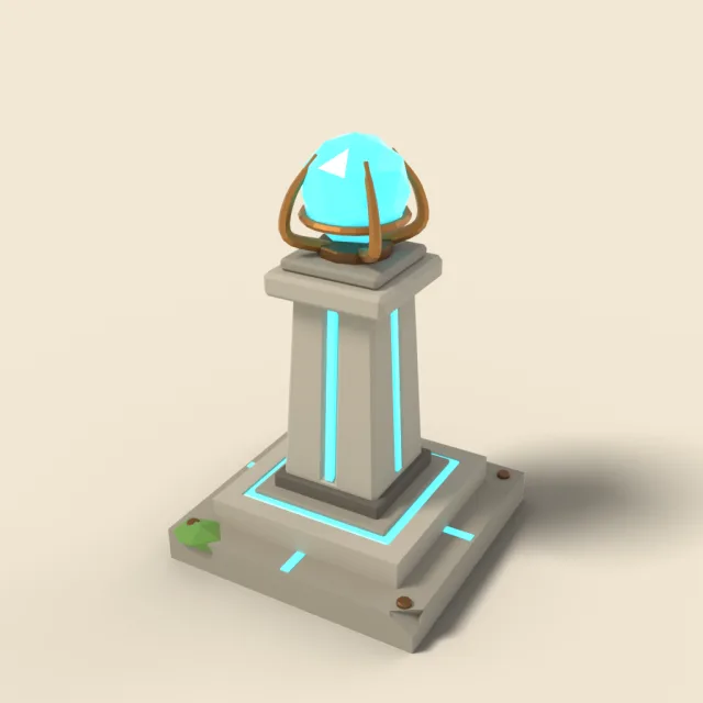 Crystal switch orb on pedestal