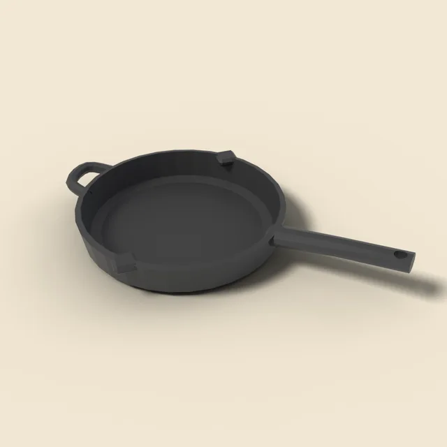 Cast iron skillet with helper handle
