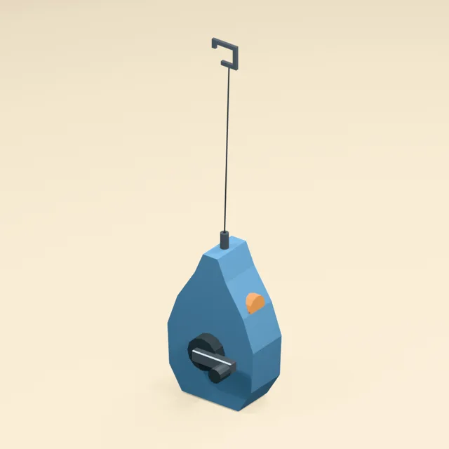 Chalk line reel with folding crank and attached end hook