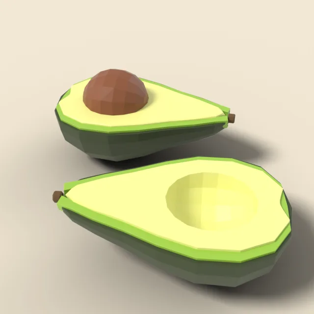 Avocado halves with pit