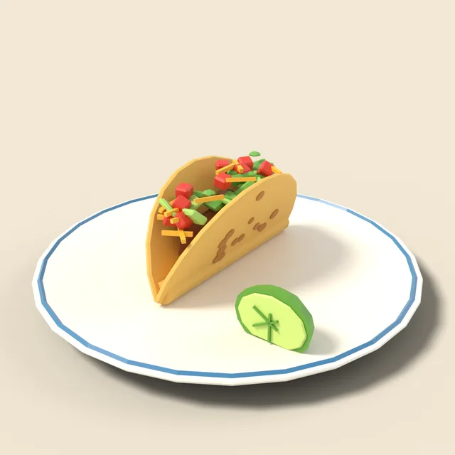 Taco with lettuce and tomato