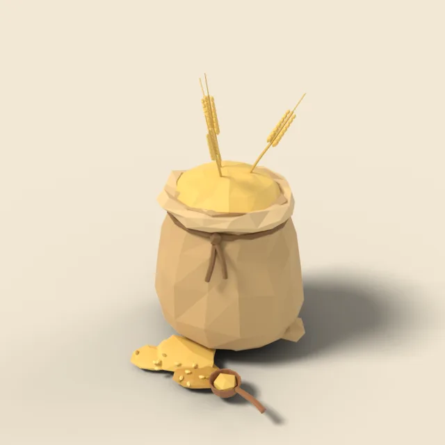 Sack of wheat grain