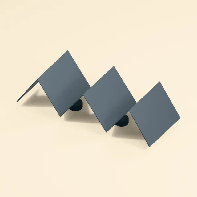Folded steel taco holder with two open serving valleys