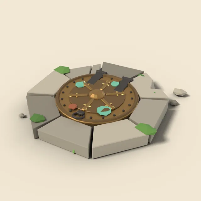 Ancient metal hatch in ground