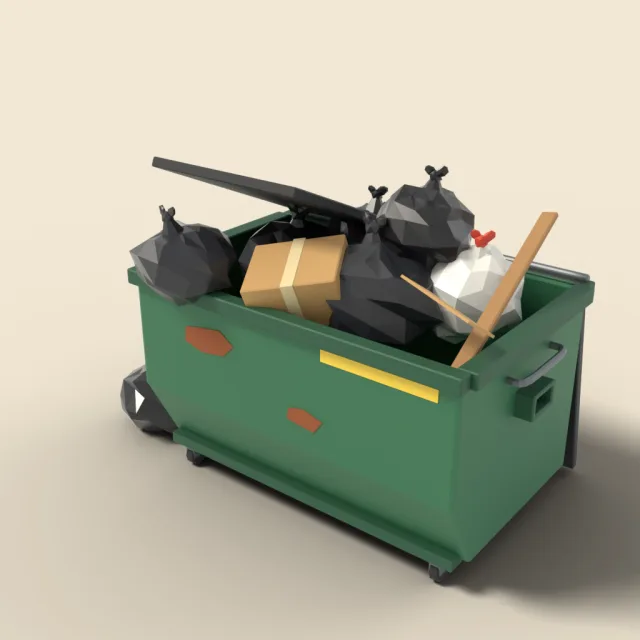 Overflowing dumpster