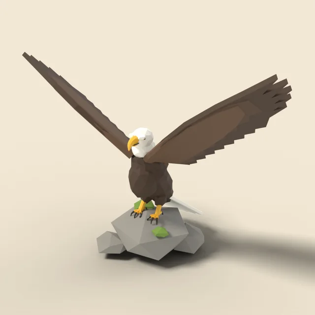 Bald eagle with spread wings