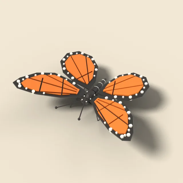 Monarch butterfly with open wings