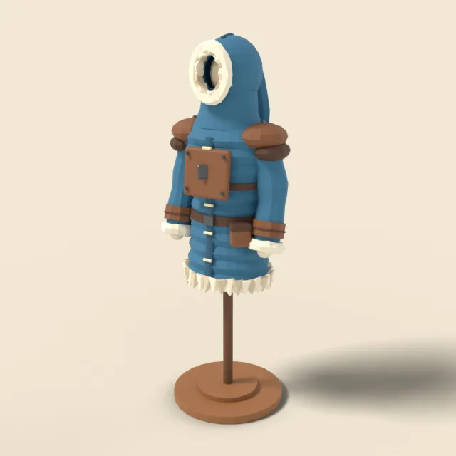 Snow parka armor with fur trim