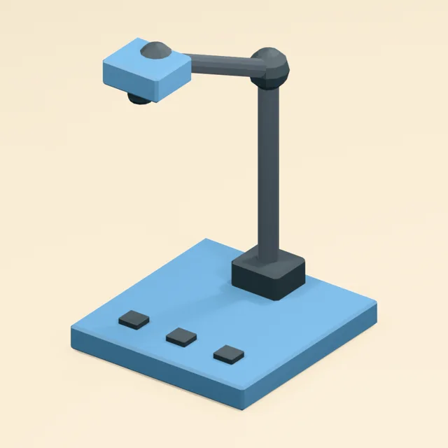 Articulated overhead document camera