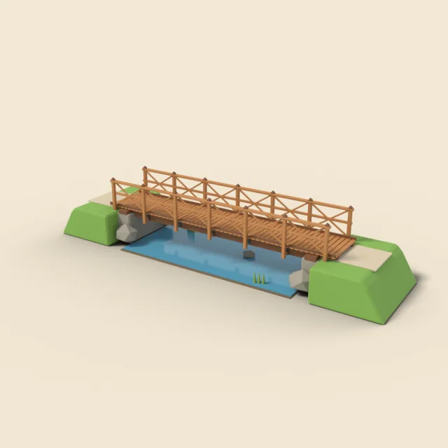 Wooden footbridge
