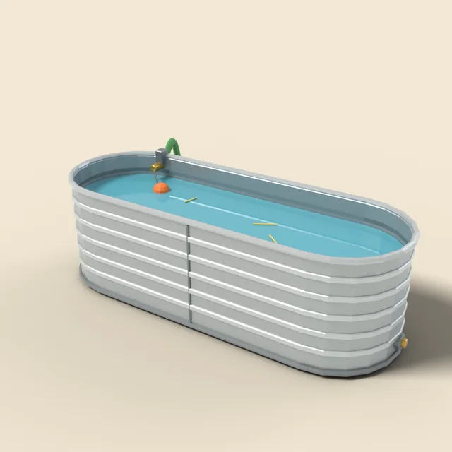 Galvanized water trough