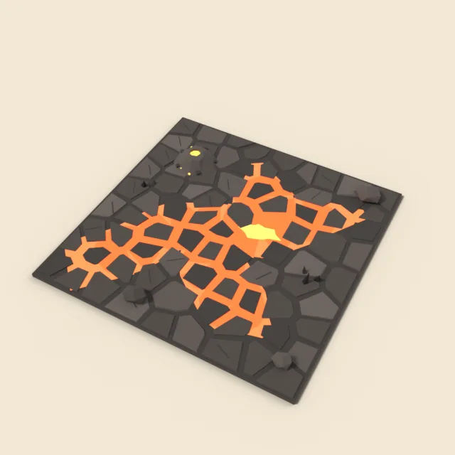 Volcanic rock tile with lava cracks