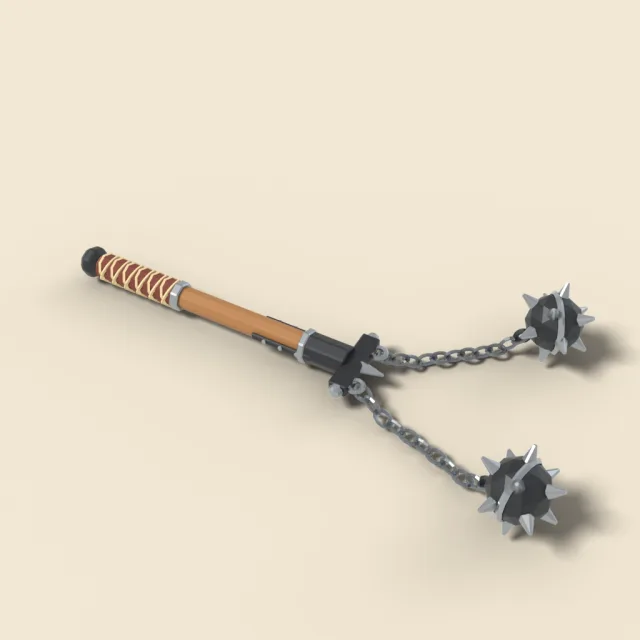 Double ball flail with twin chains