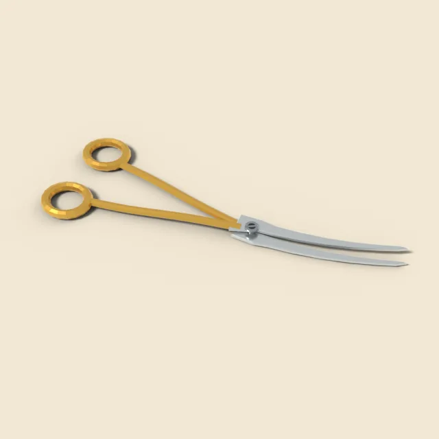 Curved surgical scissors