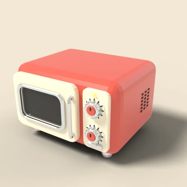 Retro microwave with dial