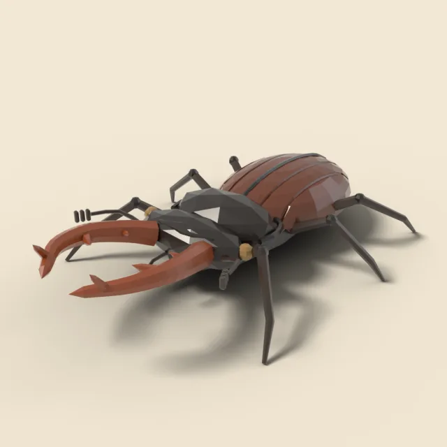 Stag beetle with mandibles