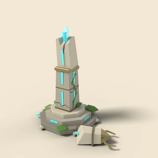 Cracked ancient energy pylon
