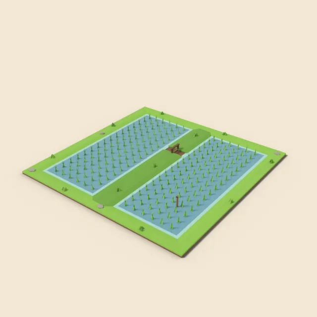 Flooded rice paddy tile
