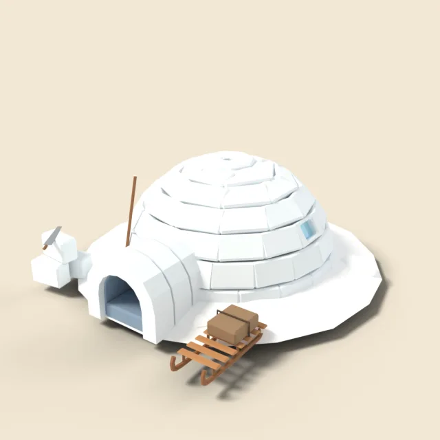 Igloo made of snow blocks