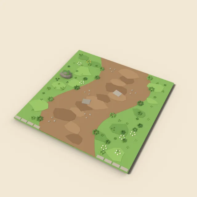 Grass verge with dirt path