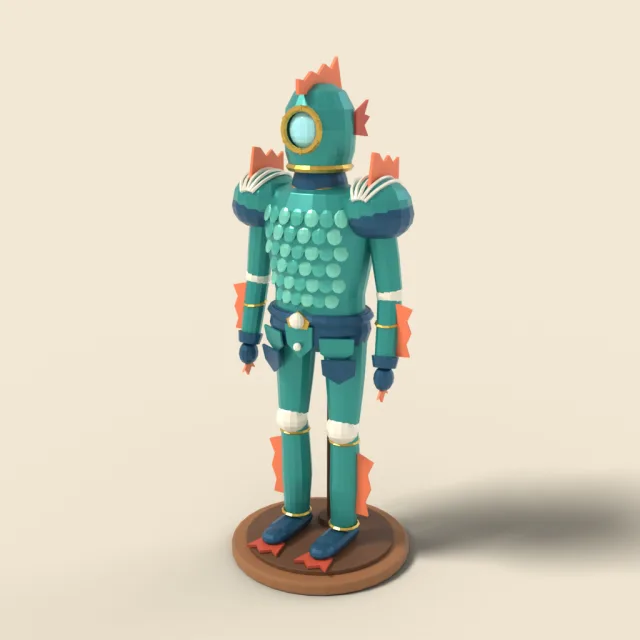 Ocean diver armor with fin details