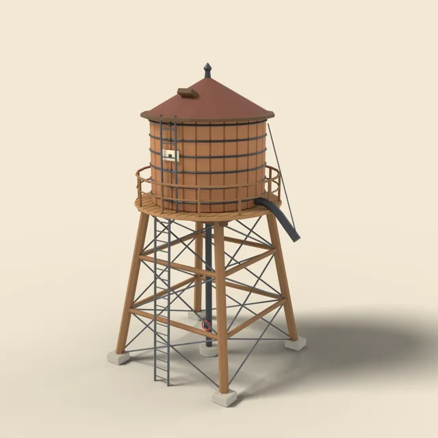 Wooden water tower